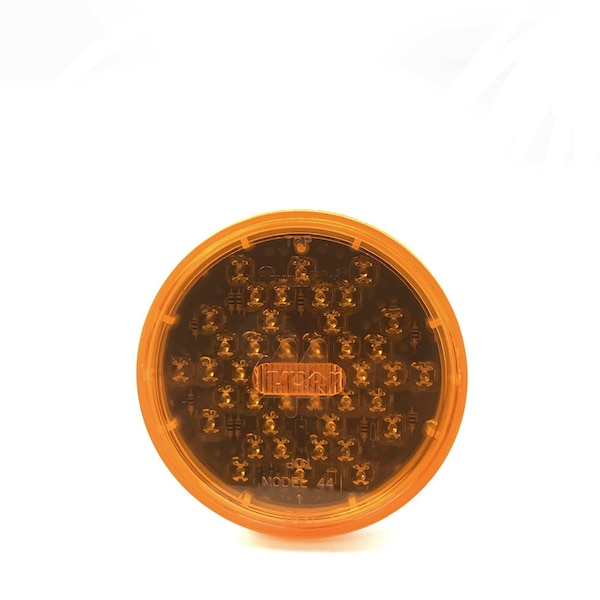 Truck-Lite Super 44, Led, Yellow Round, 42 Diode, Rear Turn Signal, Fit N Forget S.S., 12V 44201Y - main
